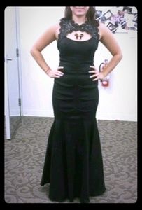 Black fitted formal mermaid gown